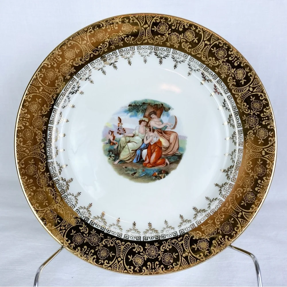 Vintage 1950s Edgewood Fine China 22K Gold Decorative Plate